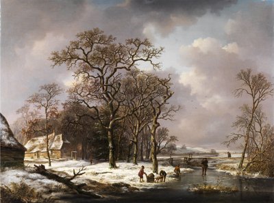 Winterlandschap door Andreas Schelfhout